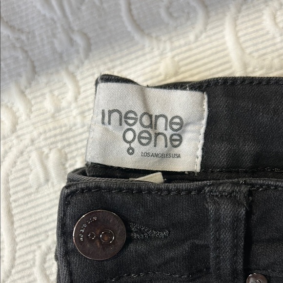 Black Flare Wide Leg Jeans with Smooth Texture. High rise. Flare. Raw hem. 5/26 - Picture 2 of 9